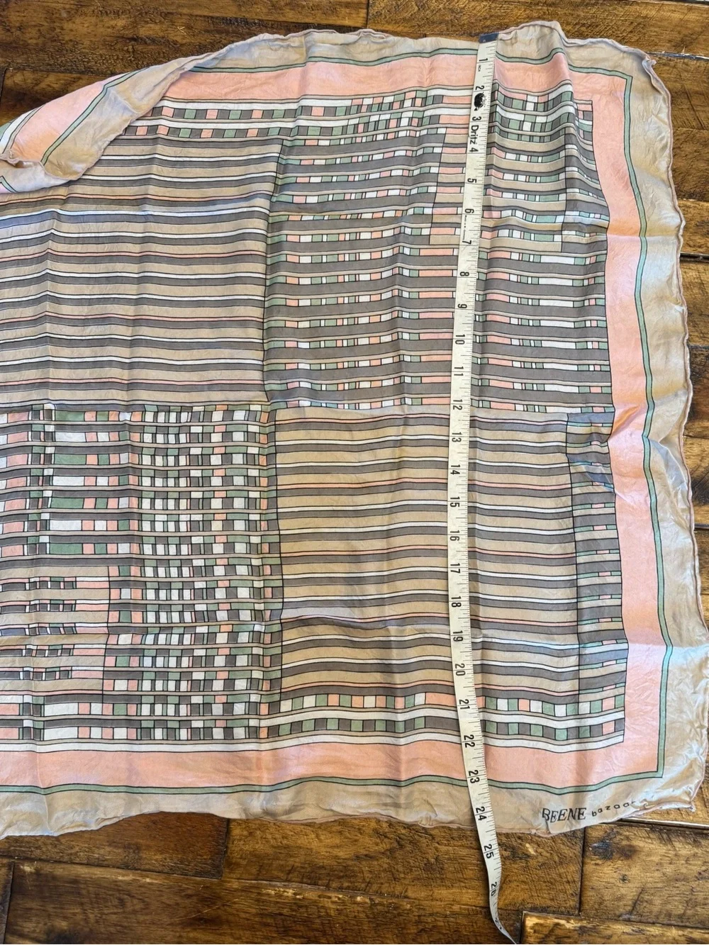 Vintage Geoffrey Beene Bazaar Silk Scarf Geometric Mod Print Retro 26